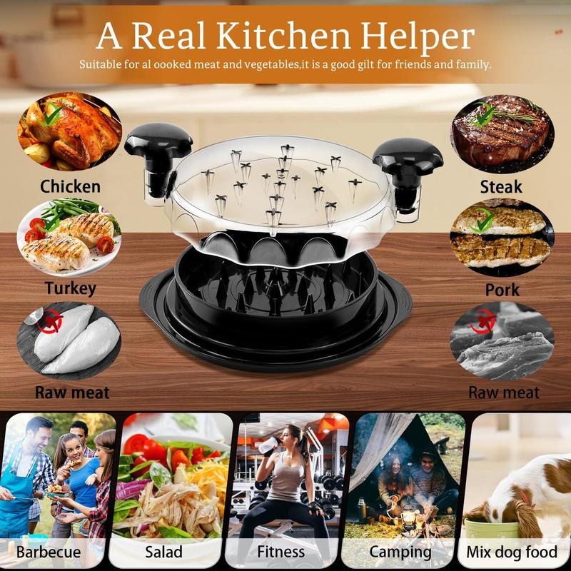 Effortlessly Shred Chicken & Beef with Our Kitchen Chicken Shredder Tool - Includes Transparent Lid & Cleaning Brush!