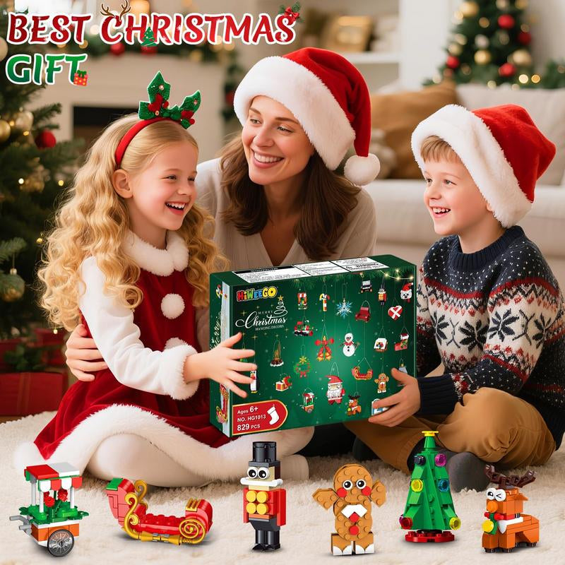 Celebrate the Magic of Christmas with the 24 Days Christmas Countdown Ornaments Building Set - Perfect for Kids Ages 6+!