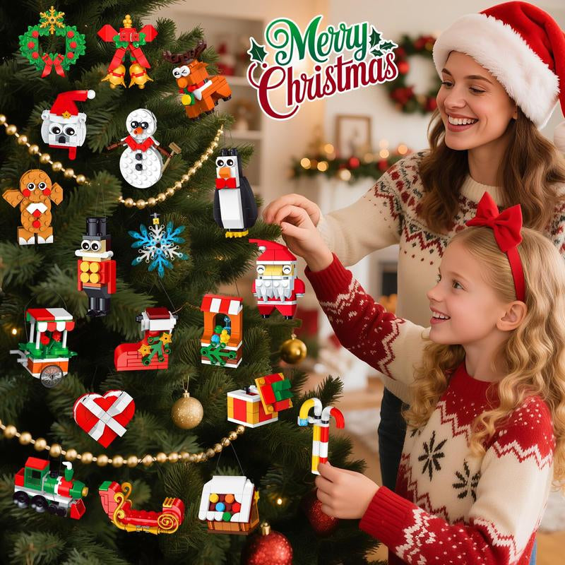 Celebrate the Magic of Christmas with the 24 Days Christmas Countdown Ornaments Building Set - Perfect for Kids Ages 6+!