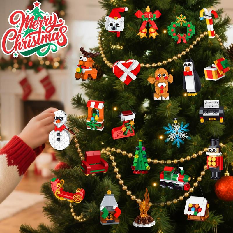 Celebrate the Magic of Christmas with the 24 Days Christmas Countdown Ornaments Building Set - Perfect for Kids Ages 6+!