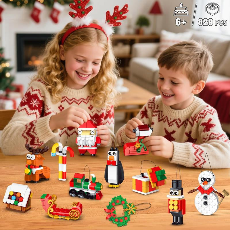 Celebrate the Magic of Christmas with the 24 Days Christmas Countdown Ornaments Building Set - Perfect for Kids Ages 6+!