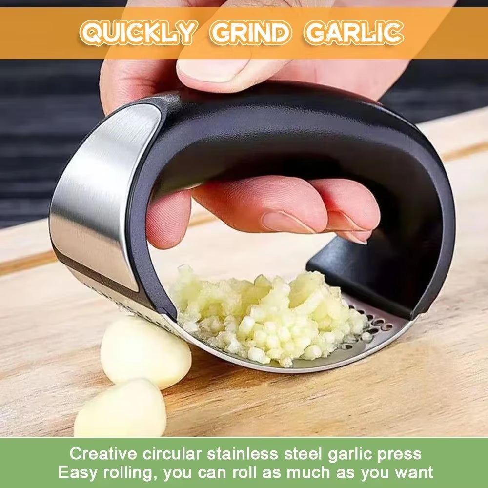 Effortlessly Crush Garlic & More with Our Premium Stainless Steel Garlic Press – Your Go-To Kitchen Gadget for Healthy Cooking!