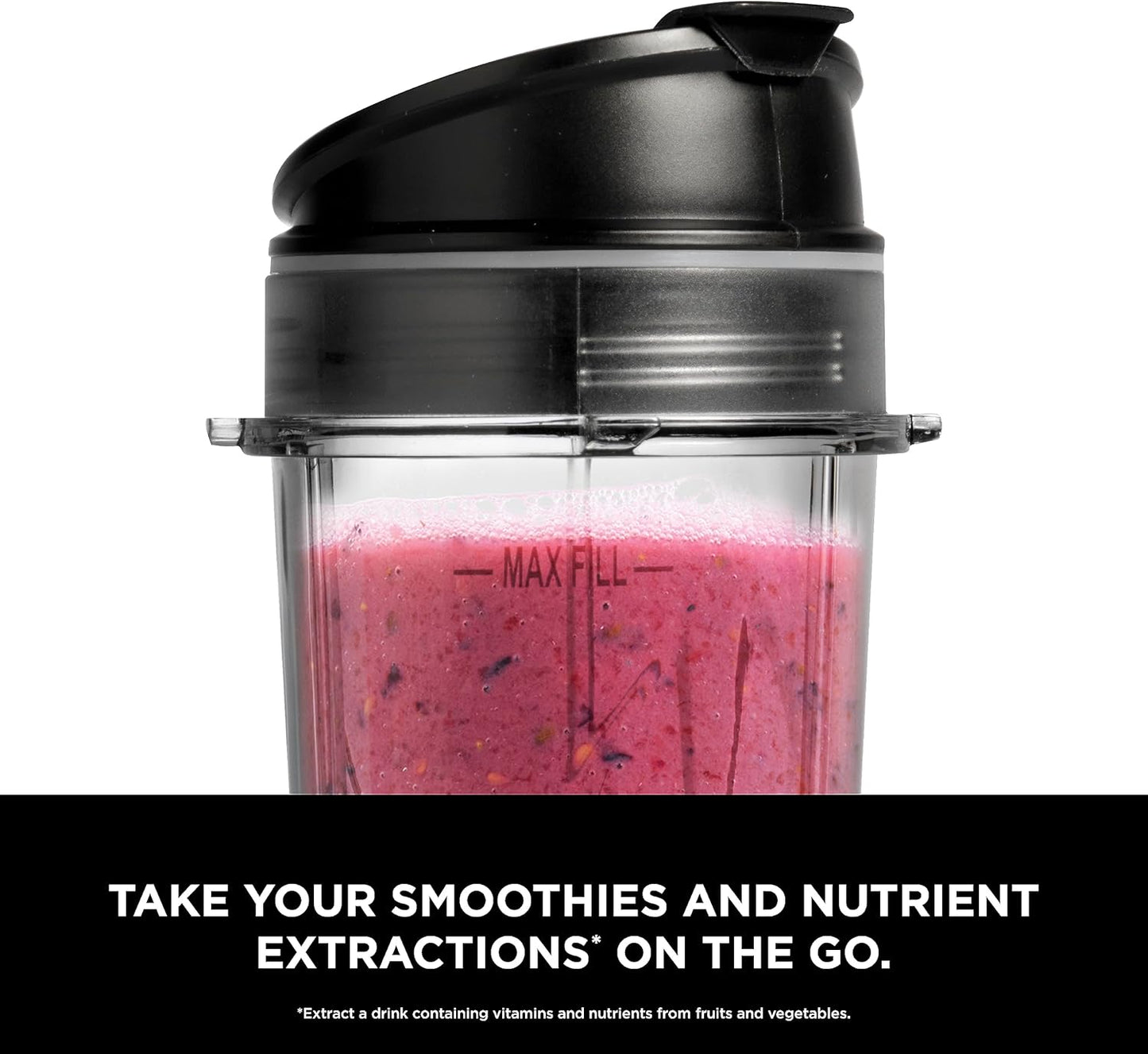 Fit Compact Personal Blender - Portable 700-Watt Blender for Smoothies, Shakes, Food Preparation, and Frozen Blending with (2) 16-Oz. Cups and Spout Lids, Black QB3001SS