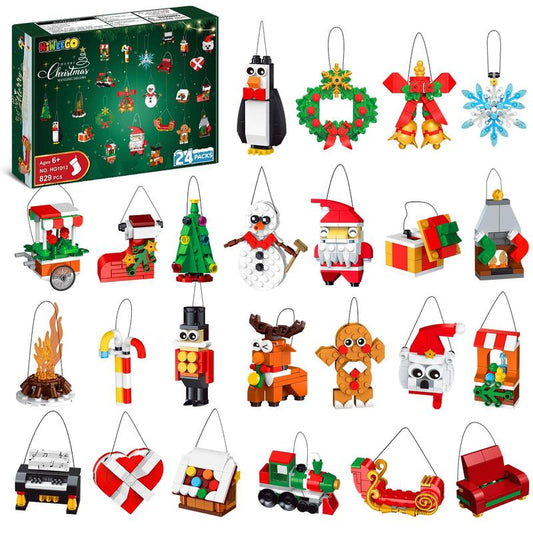 Celebrate the Magic of Christmas with the 24 Days Christmas Countdown Ornaments Building Set - Perfect for Kids Ages 6+!