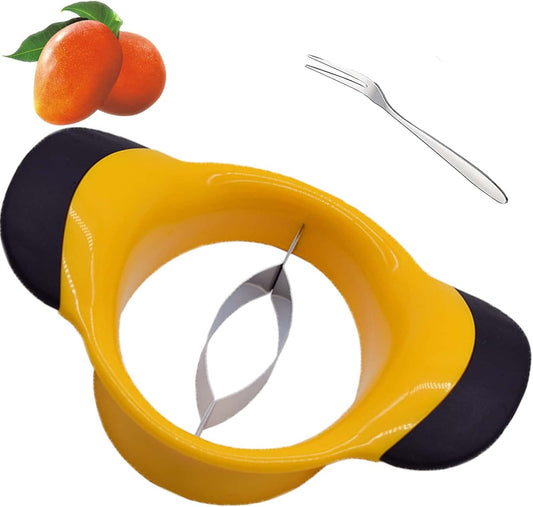 Professional Mango Slicing and Pitting Tool with Stainless Steel Blade and Anti-Skid Handle