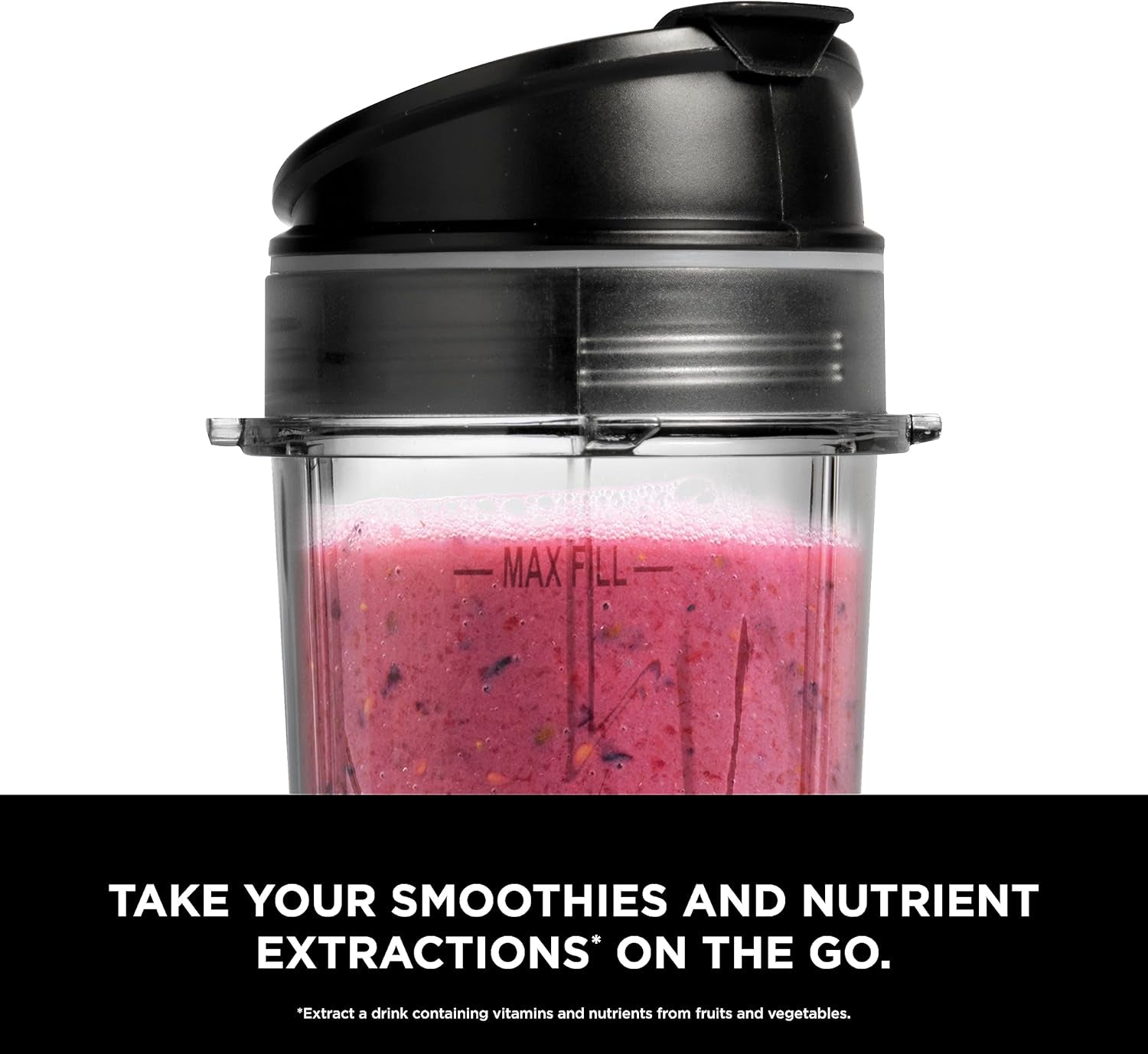 Fit Compact Personal Blender - Portable 700-Watt Blender for Smoothies, Shakes, Food Preparation, and Frozen Blending with (2) 16-Oz. Cups and Spout Lids, Black QB3001SS