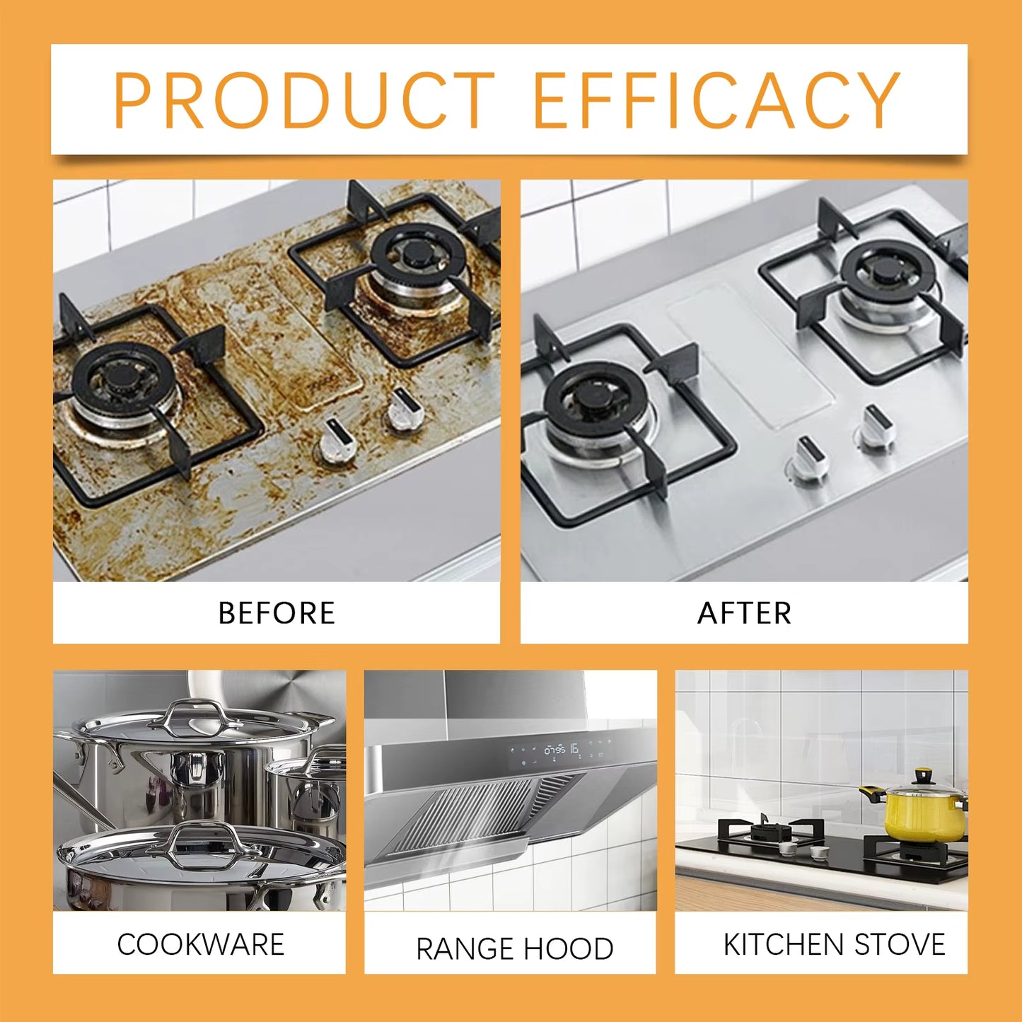 Transform Your Kitchen with Jue-Fish Kitchen Foam Cleaner - Effortlessly Remove Heavy Oil Stains from Grills, Ovens & Surfaces!